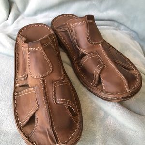 Leather Sandal Men’s Genuine Leather Open-Back, Closed-Toe